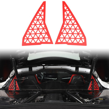 Red Alloy Front Bulkhead Engine Bay Decor Trim For Corvette C8 2020+ 2