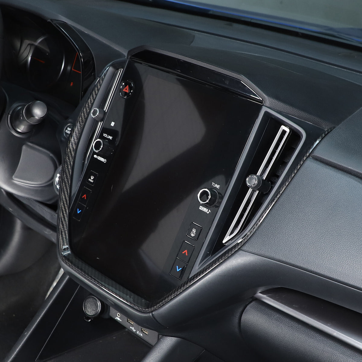 Real Carbon Fiber Center Navigation Screen Trim Cover For Subaru WRX VB 2022-24 4