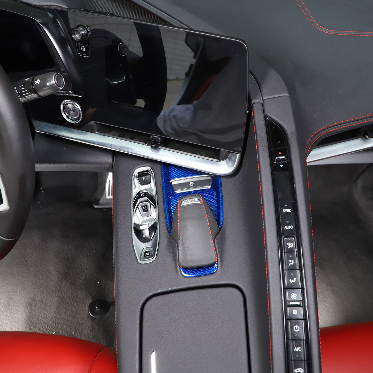 Blue Real Carbon Fiber Full Interior Set Decor Trim Kit for Corvette C8 20-25 - Variants 6-10 18