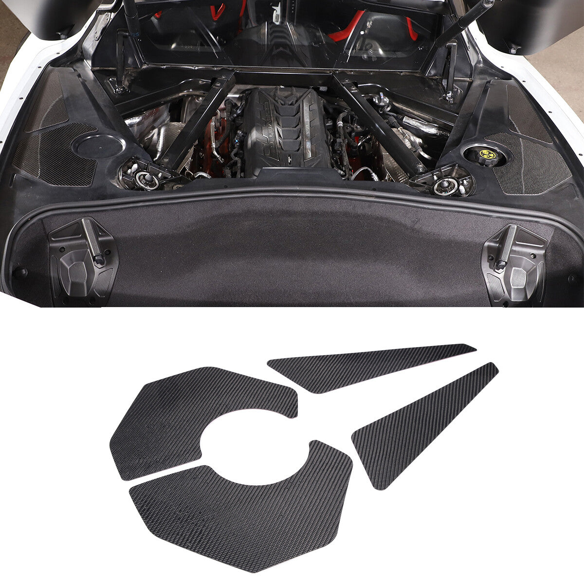 Real Carbon Fiber Engine Bay Tank Panel Cover Frame Trim For Corvette C8 2020-26 - Styles 11-15 38