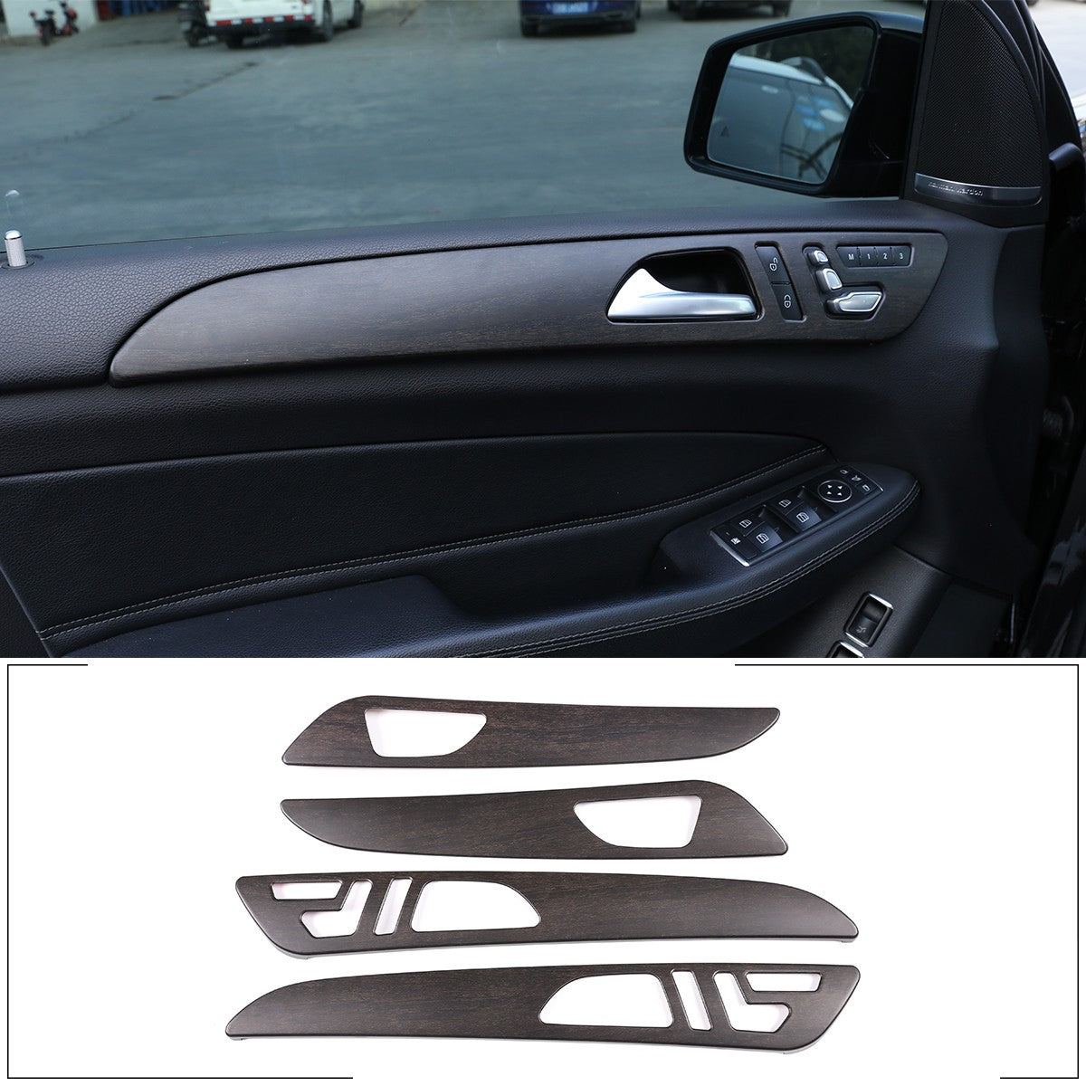 Wood Grain Door Panel Trim For Benz ML W166/GLE W166/GLS/X166/GL X164 13-19 US 14