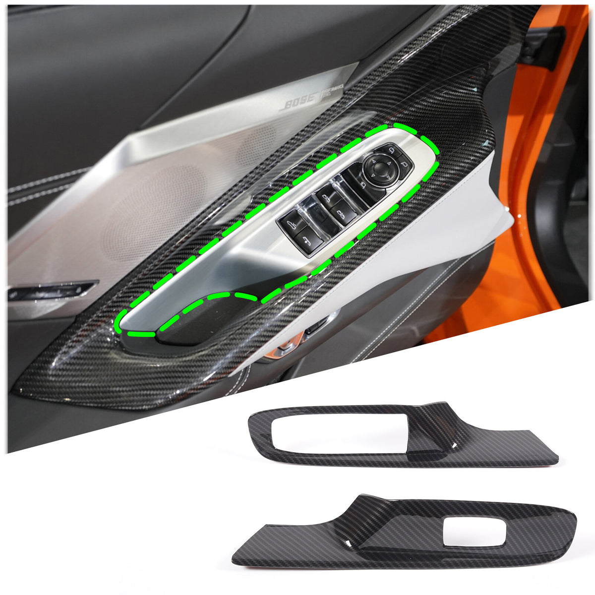 Carbon Fiber ABS Interior Full Decor Cover Trim Kit For Corvette C8 2020-2025 - Styles 1-5 19