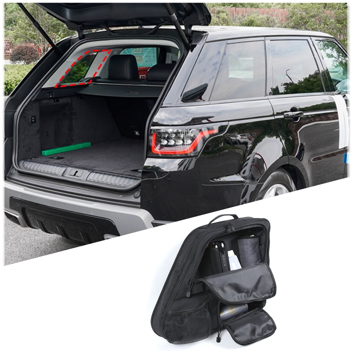 Car Trunk Left Side Window Storage Bag For LR Range Rover Sport L494 2014-22 US 1