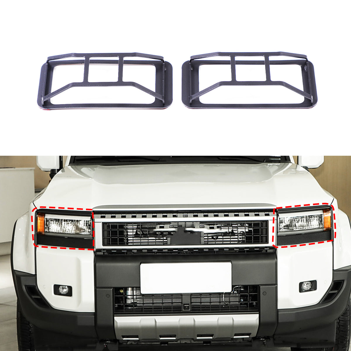 Steel Front Fog Light Lamp Cover Trim Ring For Toyota Land Cruiser LC250 24+ 5