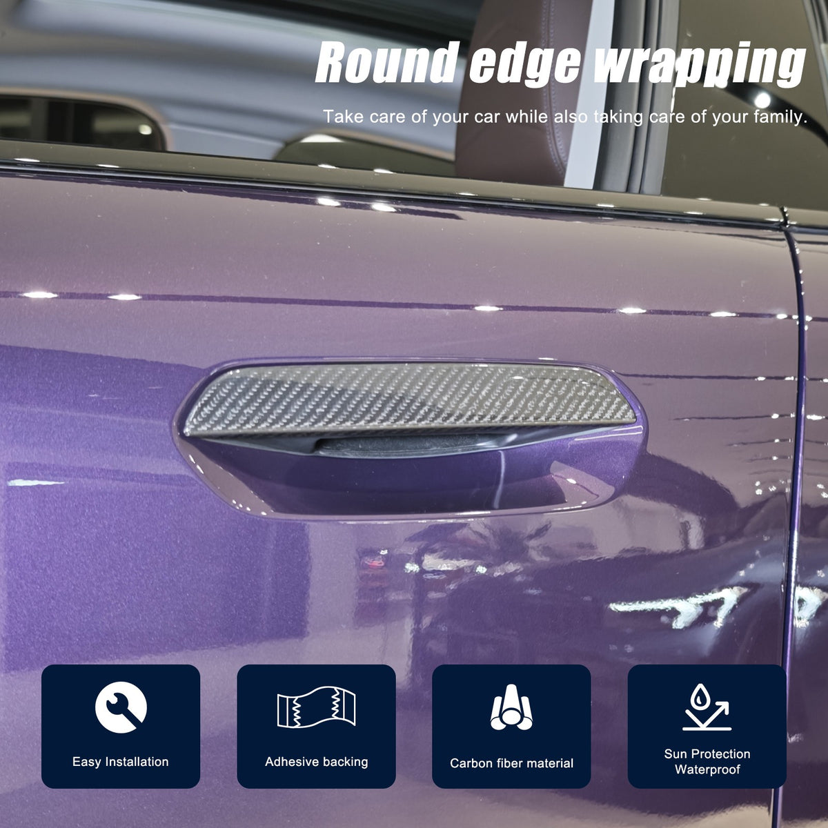 Real Carbon Fiber Exterior Door Handle Trim For BMW 2 Series Coupe G42 2022+ 4