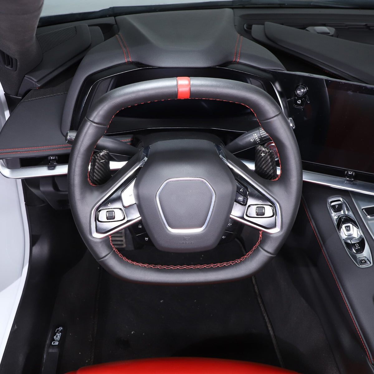 Black Real Carbon Fiber Gear Shift Paddles Paddle Shifters For Corvette C8 20-26 11