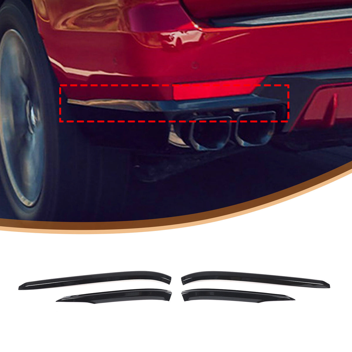 Glossy Black Rear Bumper Corner Trim Cover For Cadillac Escalade 2021-2025 4