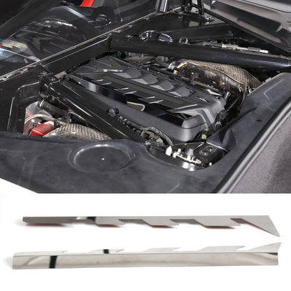Aluminum Alloy Silver Engine Side Decoration Cover For Corvette C8 2020-2026 1