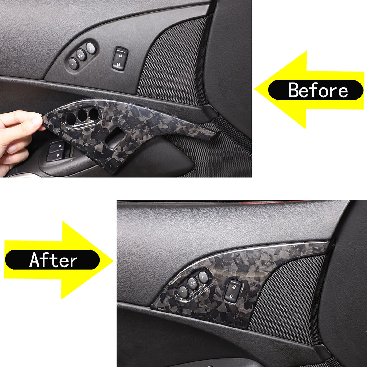Forged Real Carbon Fiber Full Interior Set Decor Cover Trim Kit for Corvette C6 28
