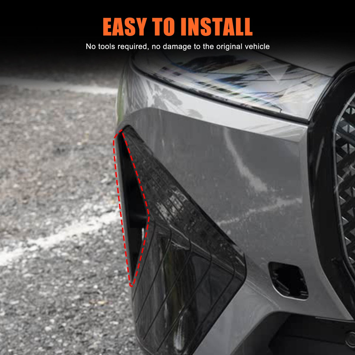 Glossy Piano Black Front Bumper Side Air Vent Grille Trim For BMW iX i20 2022-24 16