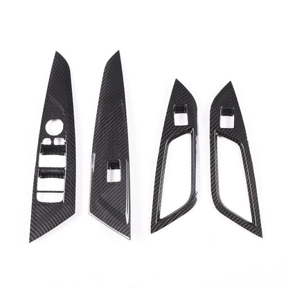 Real Carbon Fiber Window Lift Button Trim Cover For BMW 4 Series G26 2021-22 2