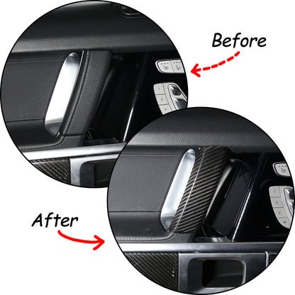 Carbon Fiber Inner Door Armrest Handle Trim Cover For Benz G W463 G63 19-20 5