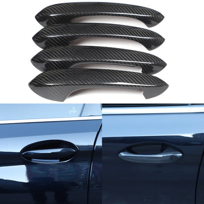 Real Carbon Fiber Outer Door Handle Protector Cover For BMW 5 Series 2022 14