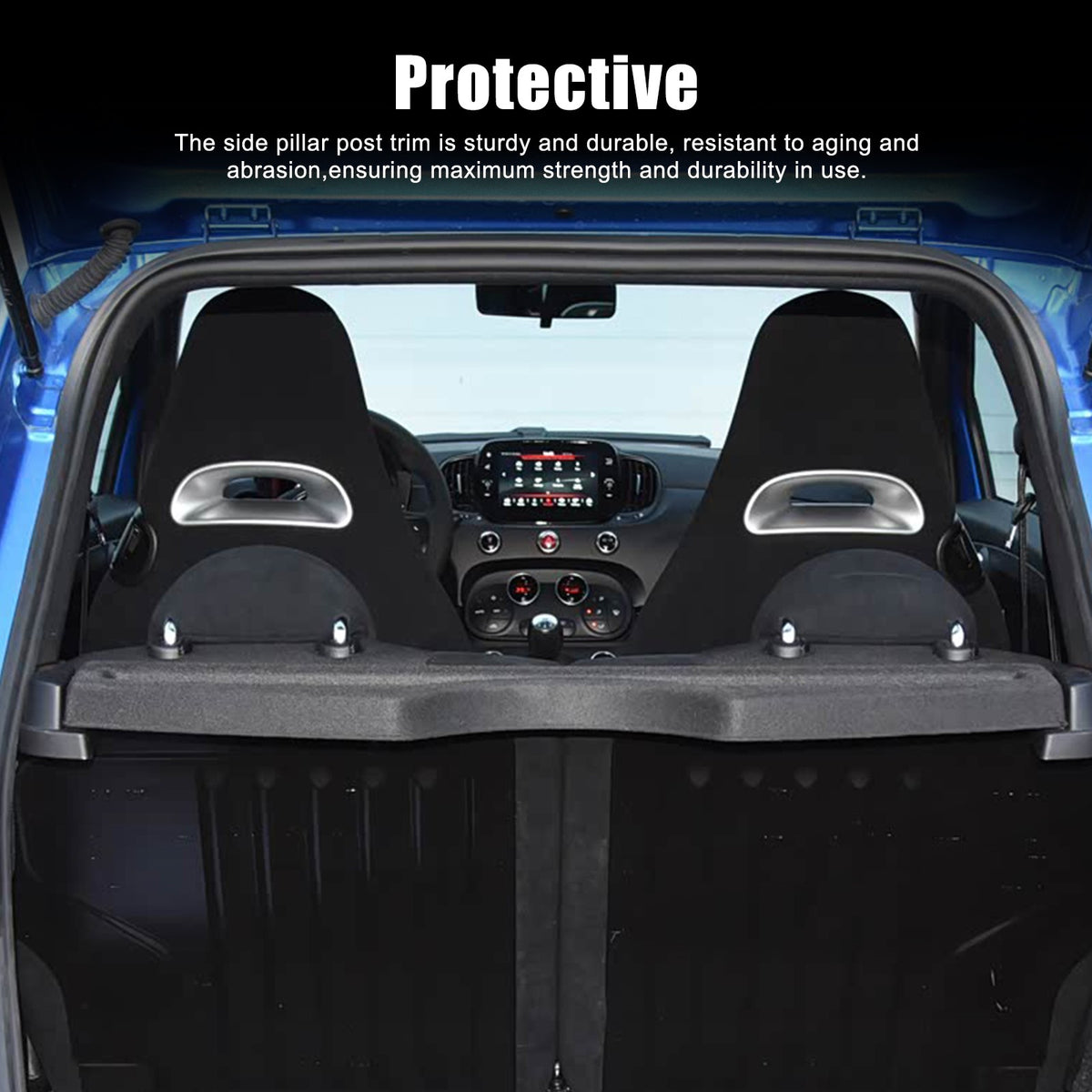 Real Carbon Fiber Rear Seat Back Cover For Fiat 500 Abarth 595 2016-2024 2