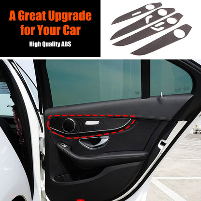Oak Wood Grain ABS Interior Door Panel Trim For Benz C-Class W205 2015-2021 US 22