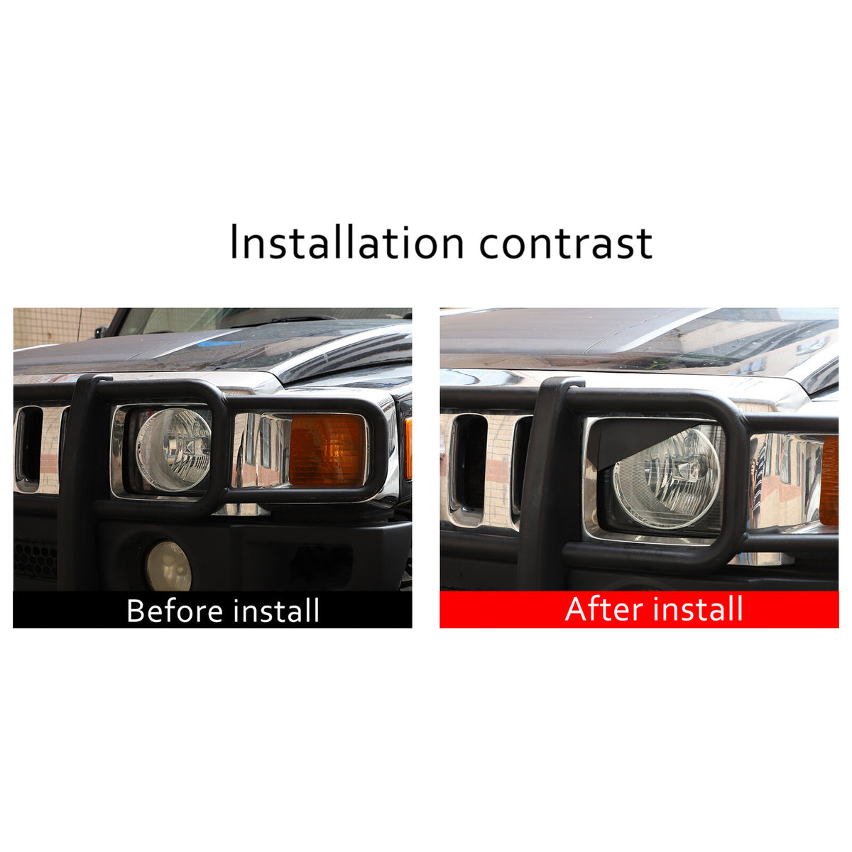 Front Light Headlight Lamp Angry Eyes Trim Cover For Hummer H3 2005-2009 10
