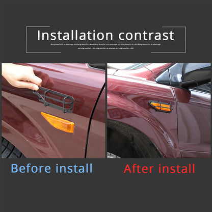 Black Steel Front Turn Signal Light Cover Trim For Honda Pilot 2003-2008 4