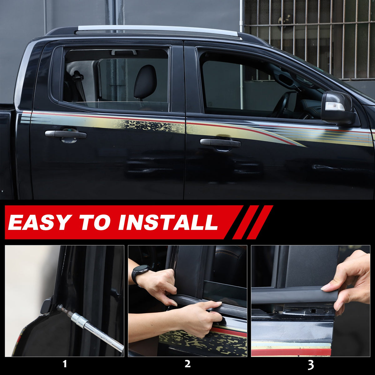 Replacement Car Window Outer Beltline Seal Trim For Ford Ranger T6 2013-2021 US 6