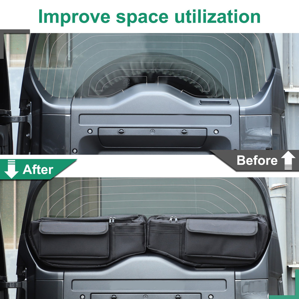 Tailgate Rear Door Window Hanging Storage Bag For LR Defender L663 20+ US 22