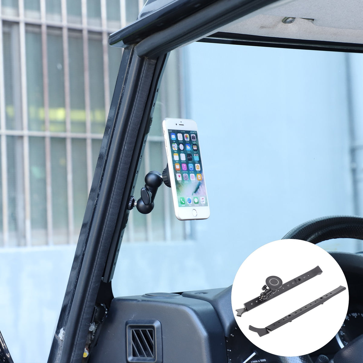 Black Magnetic A-Pillar Mount Bracket For Land Rover Defender L316 2004-2018 11