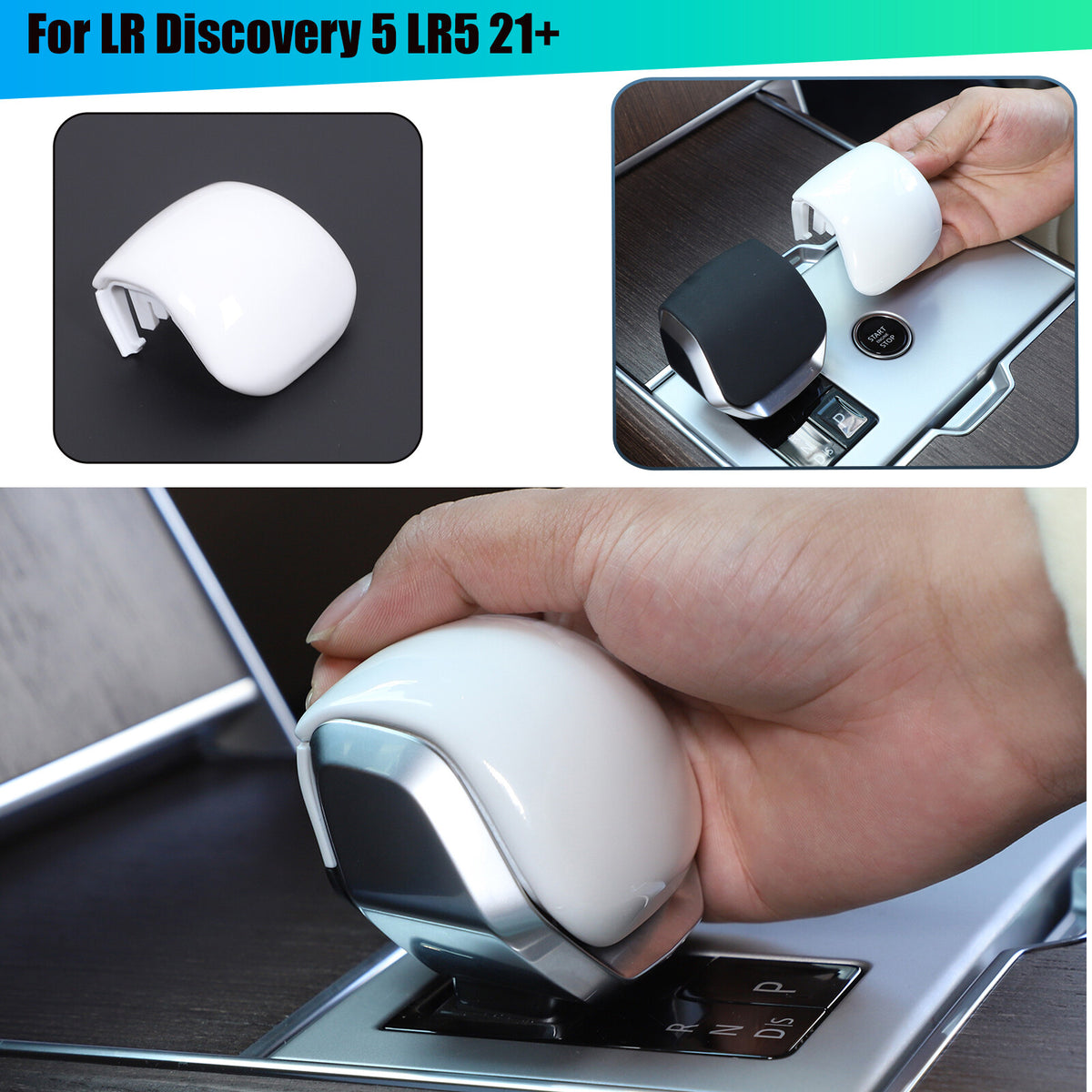 Ceramic White Gear Shift Knob Cover Replacement Trim For LR Discovery 5 LR5 21+ 1