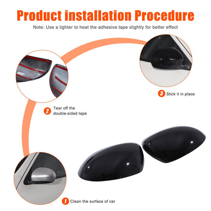 Piano Black ABS Full Wrap Exterior Side Mirror Cover For Nissan Juke 2010-2014 4