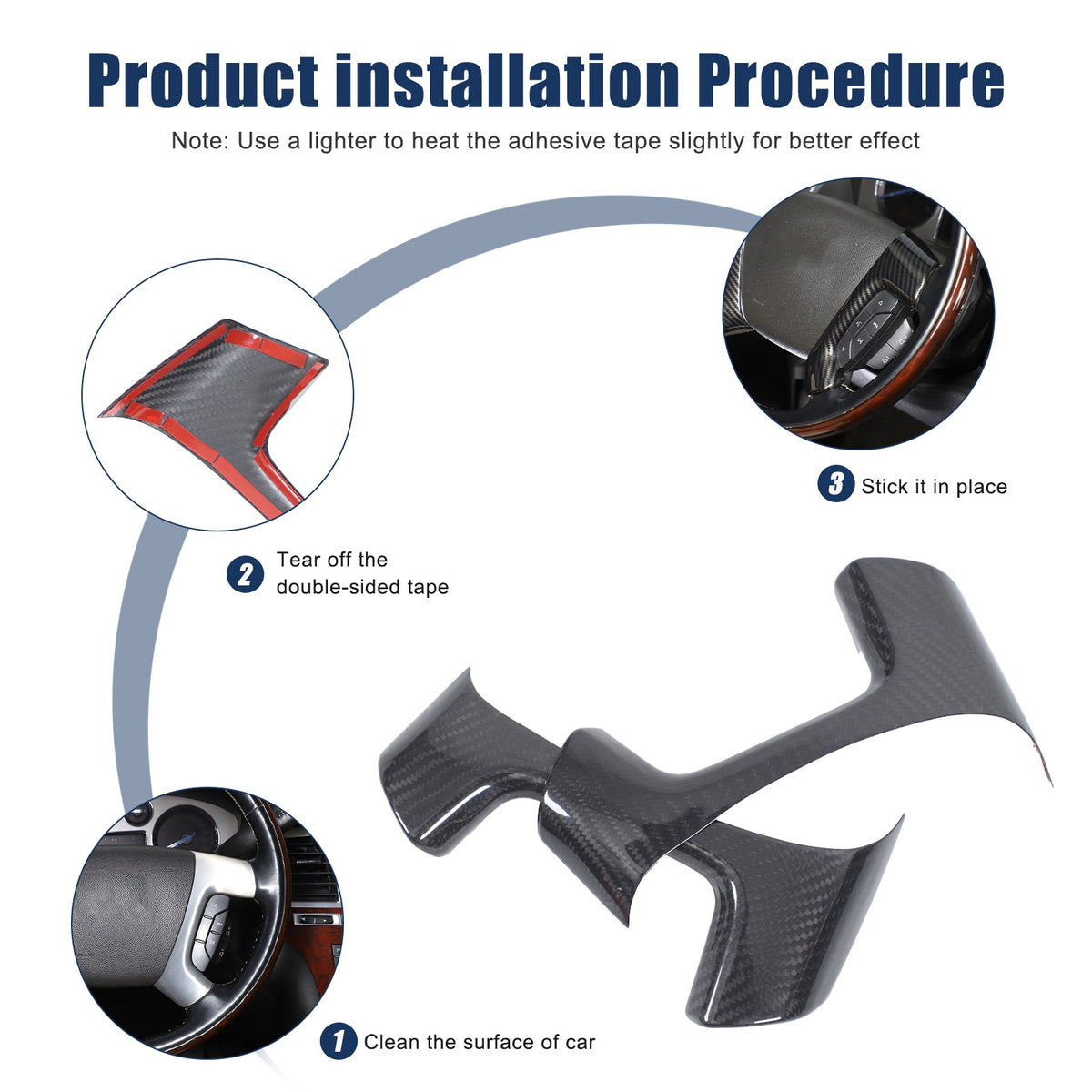 Real Dry Carbon Fiber Steering Wheel Side Button Trim For Hummer H2 2003-2007 3