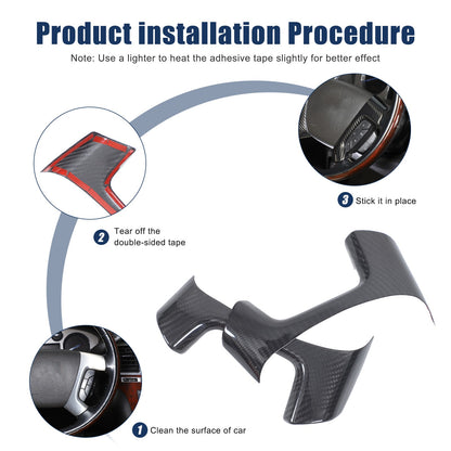 Real Dry Carbon Fiber Steering Wheel Side Button Trim For Hummer H2 2003-2007 3