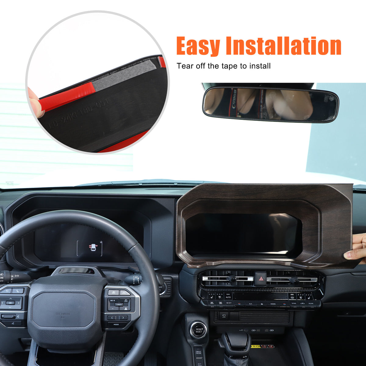 Wood Grain Dashboard Instrument Trim For Toyota Land Cruiser Prado LC250 24+ 3