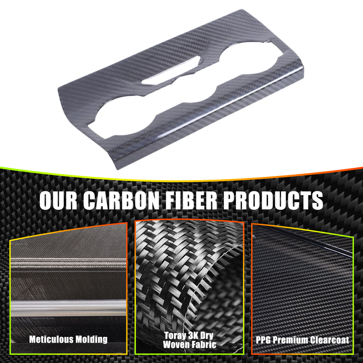 Real Carbon Fiber Air Condition Panel Trim Cover for Subaru Forester 19-24 6