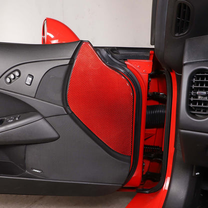 Red Carbon Fiber Door Pad cushion Panel Cover Sticker For Corvette C6 2005-13 US 7