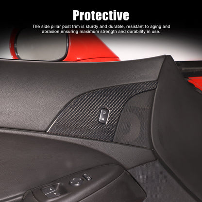 Real Carbon Fiber Children Lock Button Frame Trim Cover For Corvette C6 2005-13 22