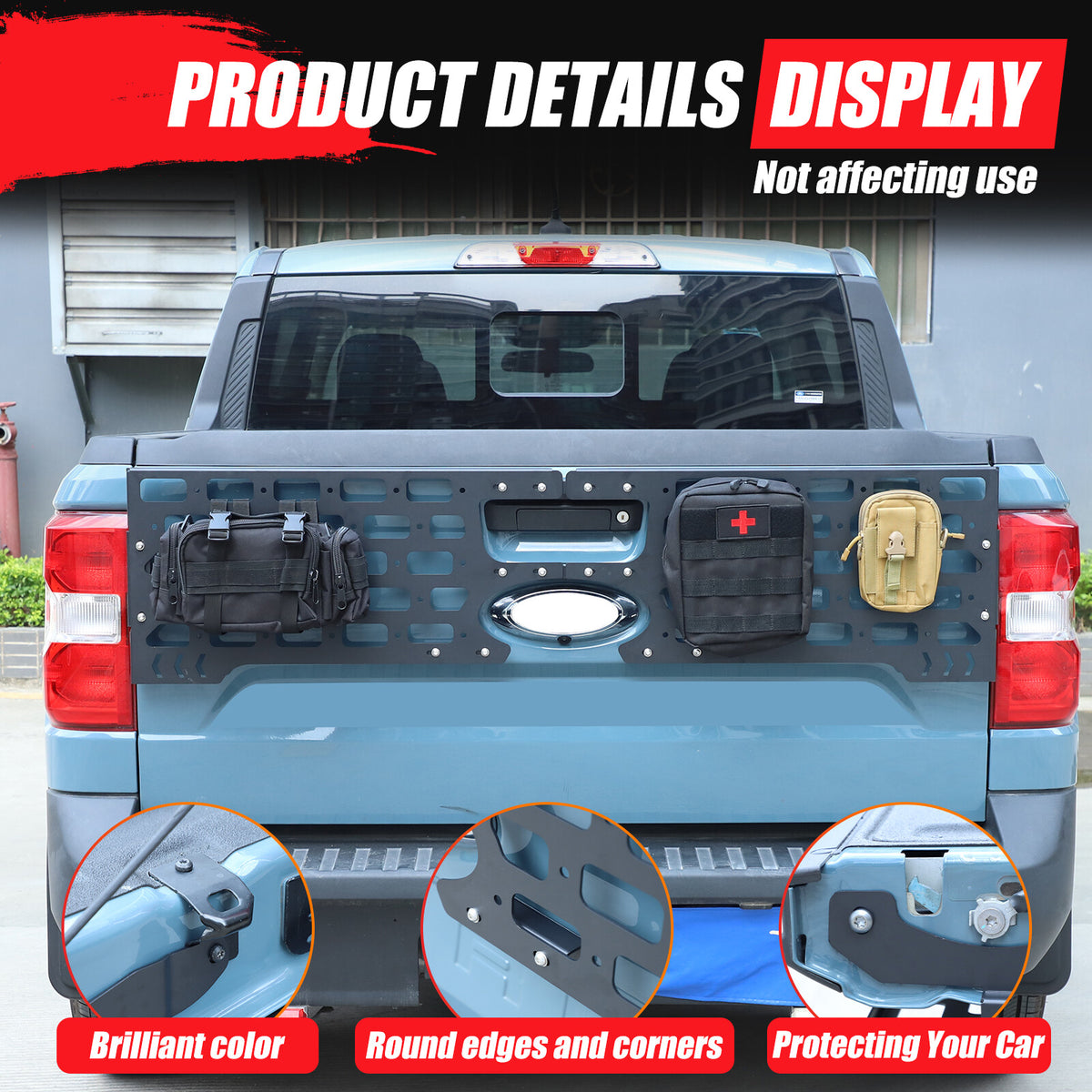 Rear Bed Molle Panel Truck Bed Tailgate Molle Panel For Ford Maverick 2022-2024 17
