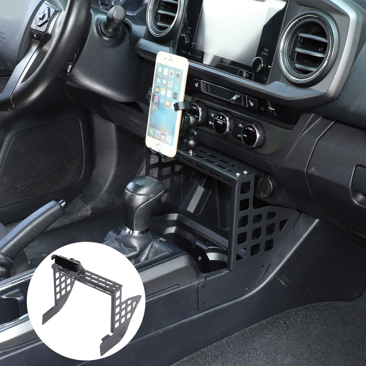 Center Multifunctional Expanding Phone Mount Bracket For Toyota Tacoma 2016-2022 1