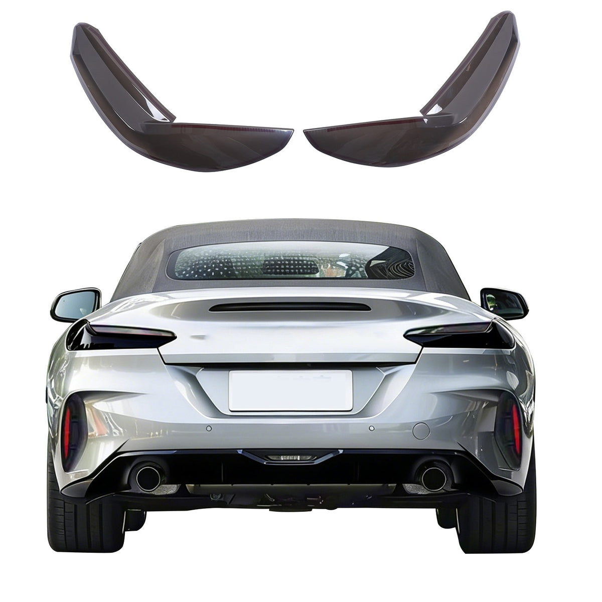 Smoked Black Rear Tail Light Guard Decor Cover Trim Bezels For BMW Z4 G29 2019+ 10