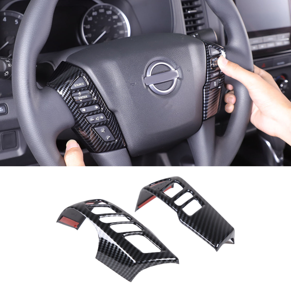 15pcs Carbon Fiber ABS Interior Cover Trim Kit Set For Nissan Frontier 2022-24 10