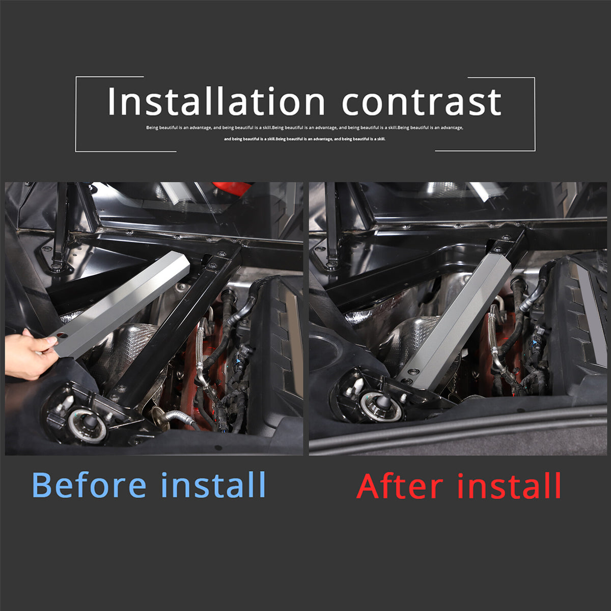 Aluminum Alloy Silver Engine Shroud Side Cover trim For Corvette C8 2020-2026 6