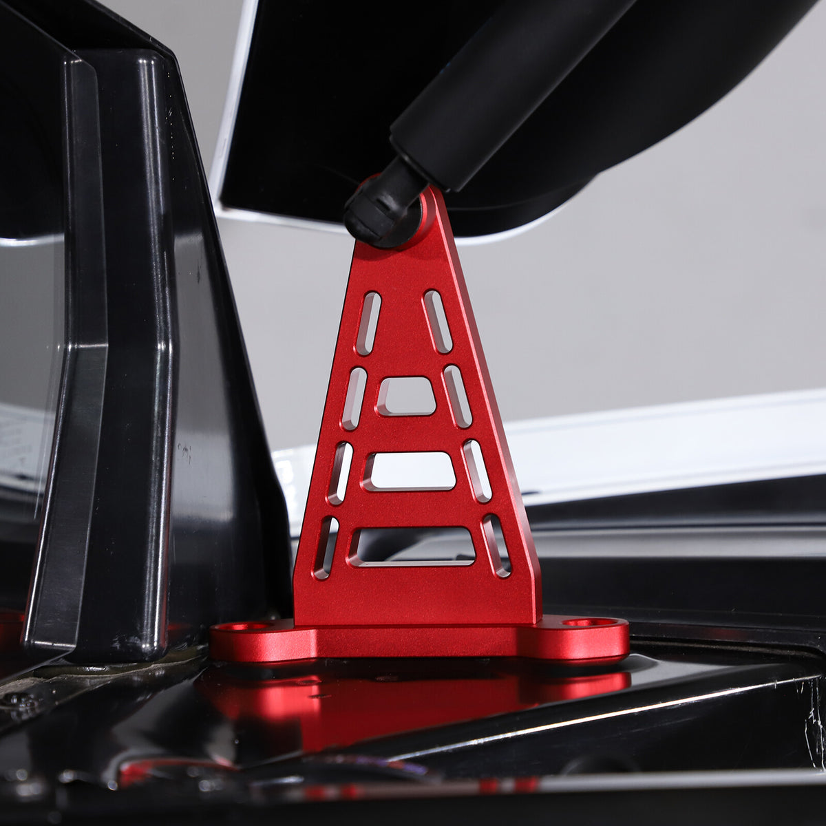 Replacement Red Alloy Hood Hydraulic Rod Base Bracket For Corvette C8 2020-2026 6