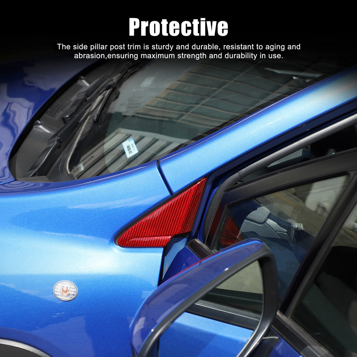 Red Real Carbon Fiber Front A-Pillar Triangle Trim For Subaru WRX Levorg 2022+ 12