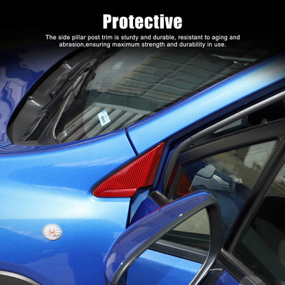 Red Real Carbon Fiber Front A-Pillar Triangle Trim For Subaru WRX Levorg 2022+ 12