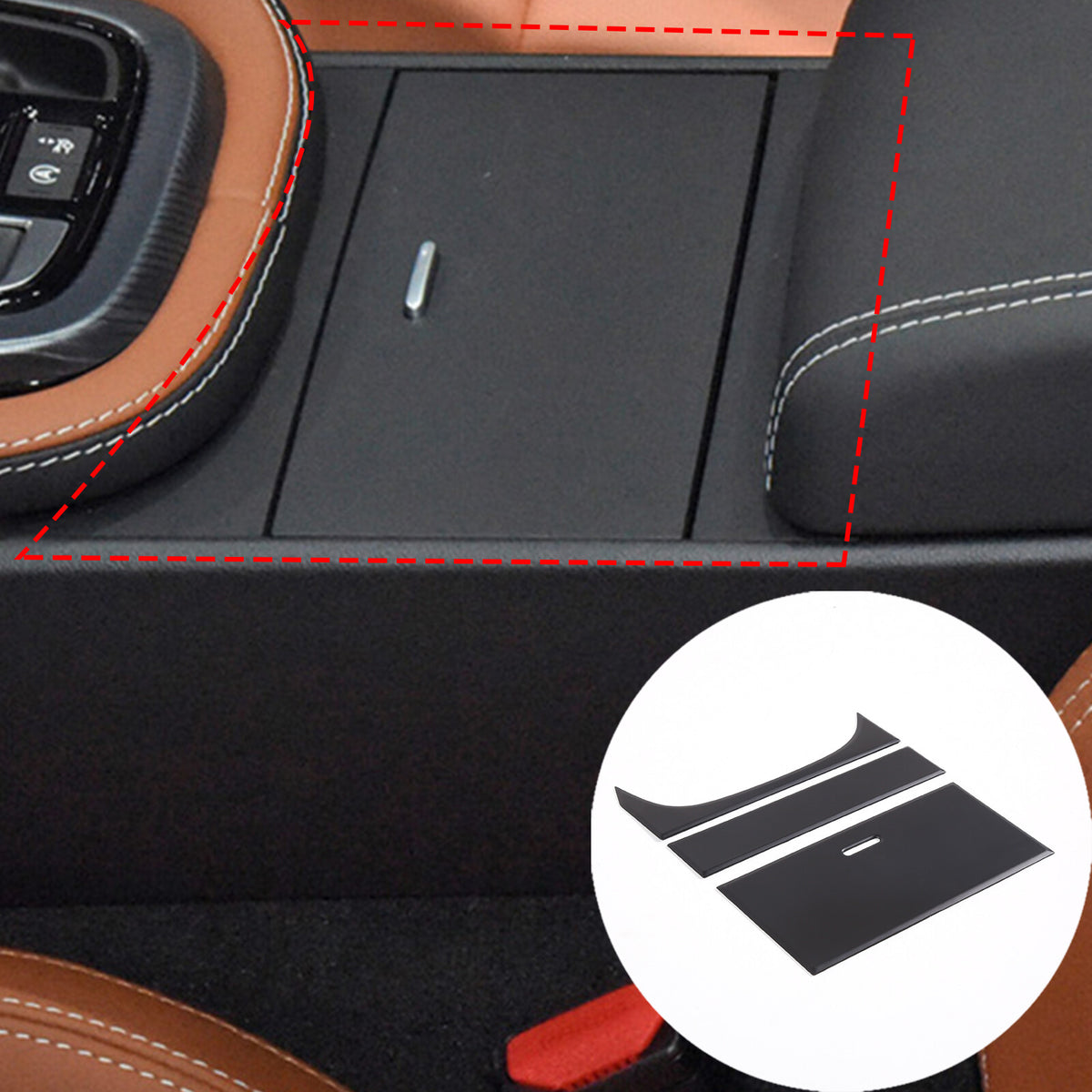 Matte Black Center Console Interior Panel Cover Trim Set For Jaguar F-TYPE 13-24 2