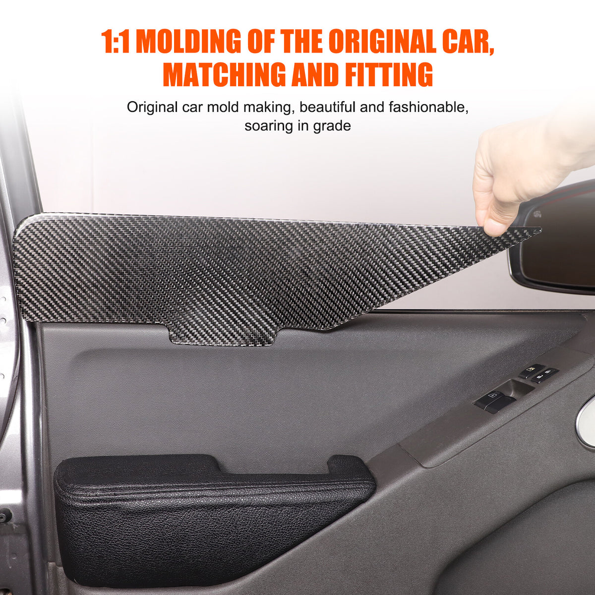 Carbon Fiber Door Armrest Side Panel Trim Sticker For Nissan Frontier 2005-2021 22