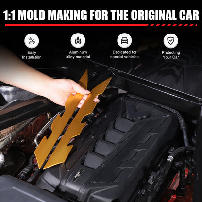 Yellow Alloy Engine Bay Panel Rear Crossmember Cover Set For CORVETTE C8 2020+ 21
