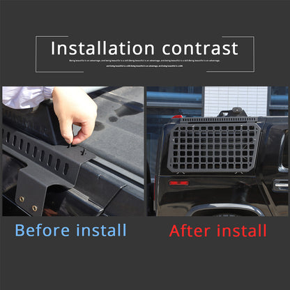 Aluminum Rear Window Armor Protector Molle Panel Cover For Hummer H2 SUV 03-09 5