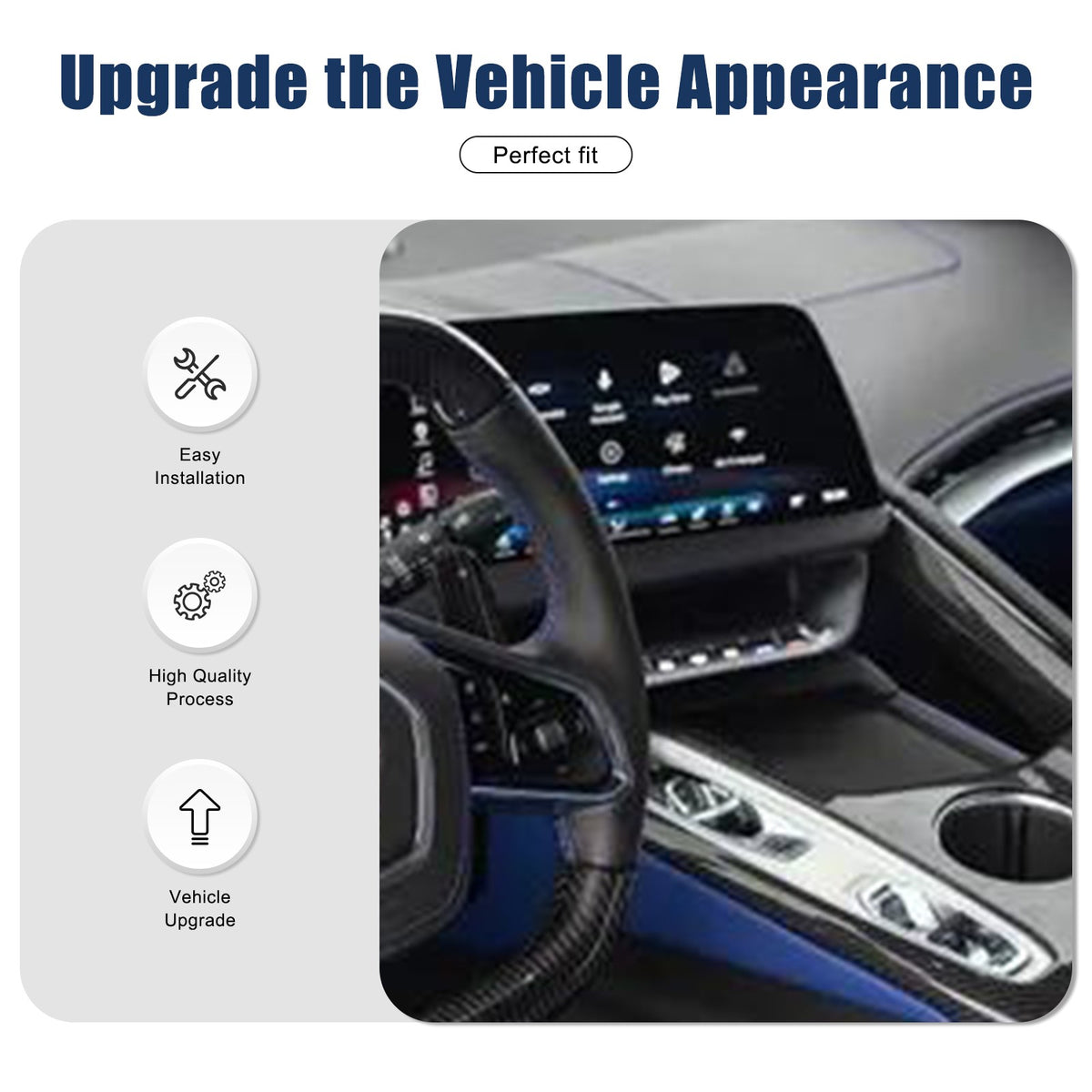 Real Carbon Fiber Dashboard Center A/C Vent Trim For Corvette C8 2026+ 14