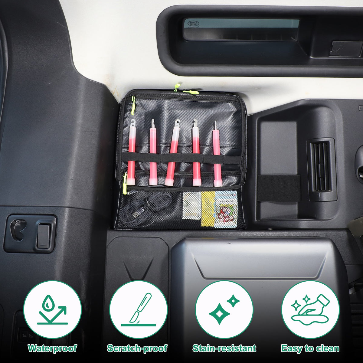 Carbon Fiber Pattern Trunk Side Window Bag For LR Defender 110 L663 2020+ 6