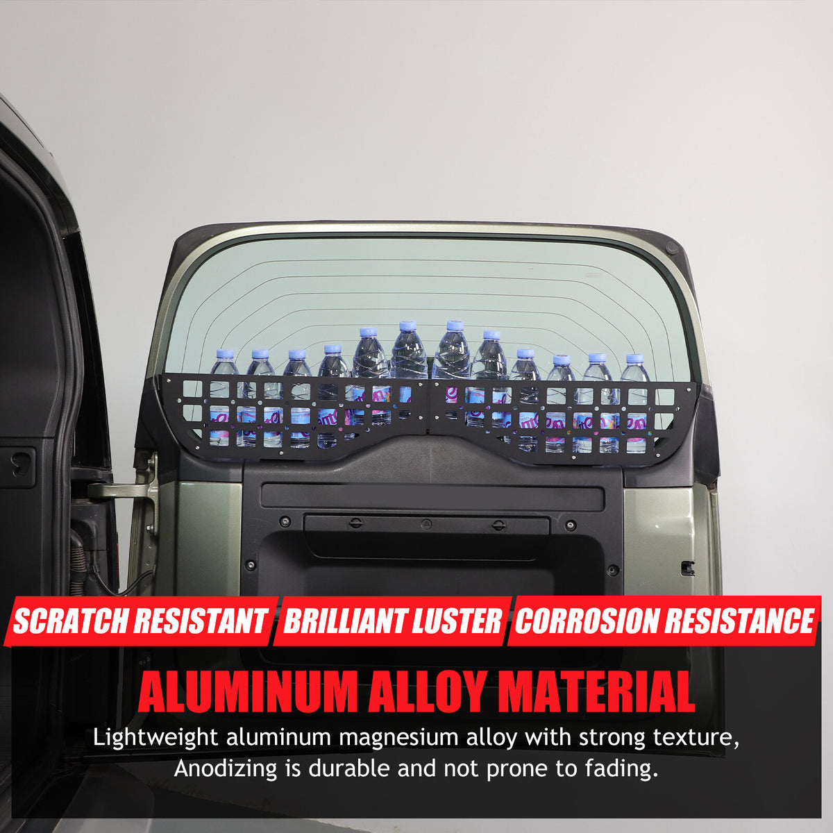 Alloy Tailgate Window Storage Fence Molle Panel Rack For LR Defender L663 2020+ 5