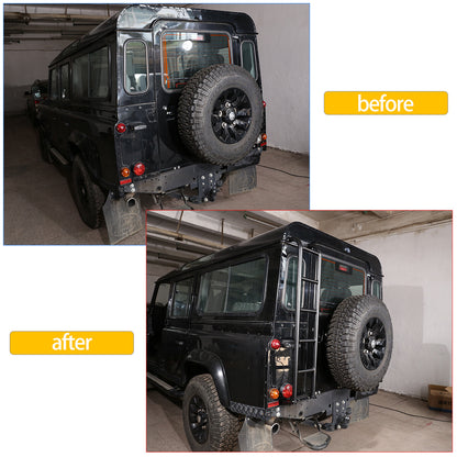Rear Roof Rack Access Ladder Expedition Black For Land Rover Defender 2004-19 5