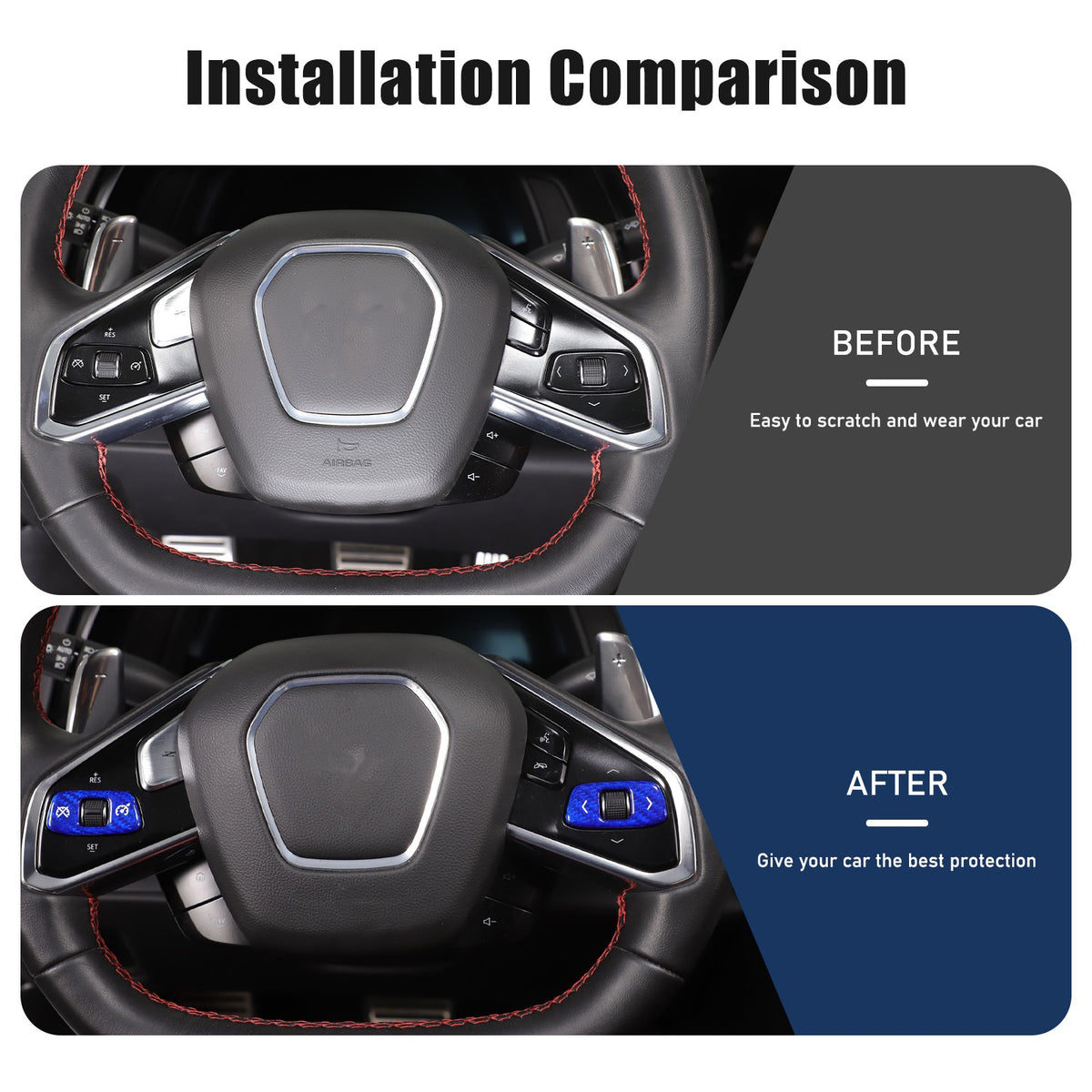 Blue Real Carbon Fiber Full Interior Set Decor Trim Kit for Corvette C8 20-25 - Variants 31-33 16