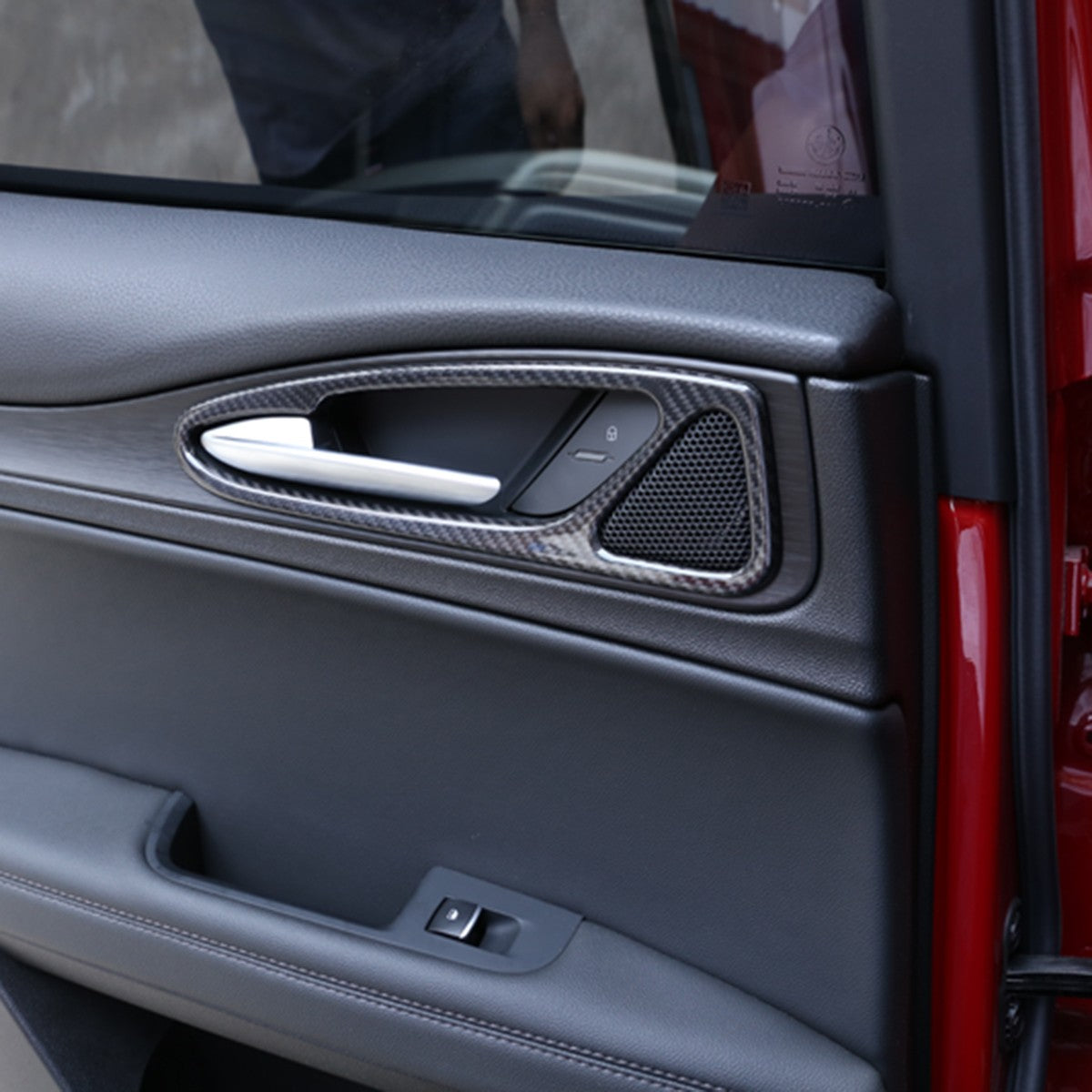 Real Carbon Fiber Inner Door Handle Trim Cover For Alfa Romeo Stelvio 2017-2020 1